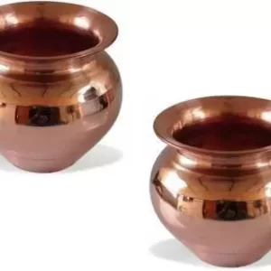 Dirghaanshi Small Copper (Tamba) Kalash/Lota for All Pooja Purpose (Pack of 2 Pec)