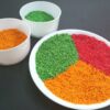 Dirghaanshi Pooja special Colourful (Lal/Red, Hara/Green, Pila/Yellow) Akshat/Rice/Chawal (Pack of 300 GM)