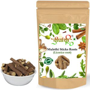 Dirghaanshi Natural And Herbal Mulethi Root Stick | Jeshthamadh | Yashtimadhu | Liquorice Root Sticks (Pack Of 50gm)