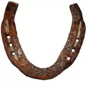 Dirghaanshi Ghode Ki Naal Black Horse Nail Metal Horse Shoe Kale Ghode Ki Naal Decorative Showpiece (Pack of 1 Pec)