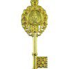 Dirghaanshi Kuber Kunji Key For Vastu Feng Shui Money And Prosperity Decorative Showpiece - 8 cm (Bronze, Gold) (Pack of 1 Pec)