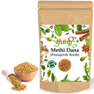 Dirghaanshi Dried Methi Dana, Fenugreek Seed, Whole Methi Dana Seed, Menthya, Vendhayam, Menthulu Seed (Pack of 100gm)