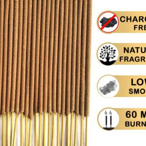 Dirghaanshi Natural (Low Smoke, Charcoal Free) Incense Stick Agarbatti Chandan Fragrance,
Made with Cow Dung (Pack of 100gm)