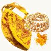 Dirghaanshi Cotton Goumukhi For Mala Jaap/ Mala Jholi For Mantra Jaap with White Tulsi Mala (Combo Pack)